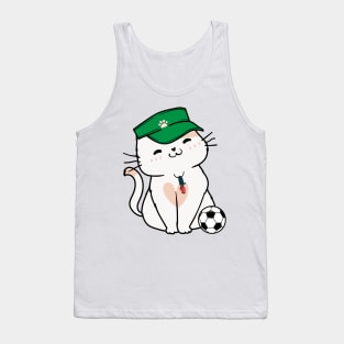 Persian Cat Playing Soccer Tank Top